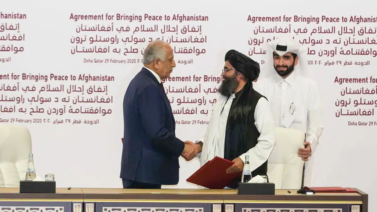 Doha Agreement (US-Taliban deal) signed in 2020 aimed to end the US-Afghan War [Image via Aljazeera]
