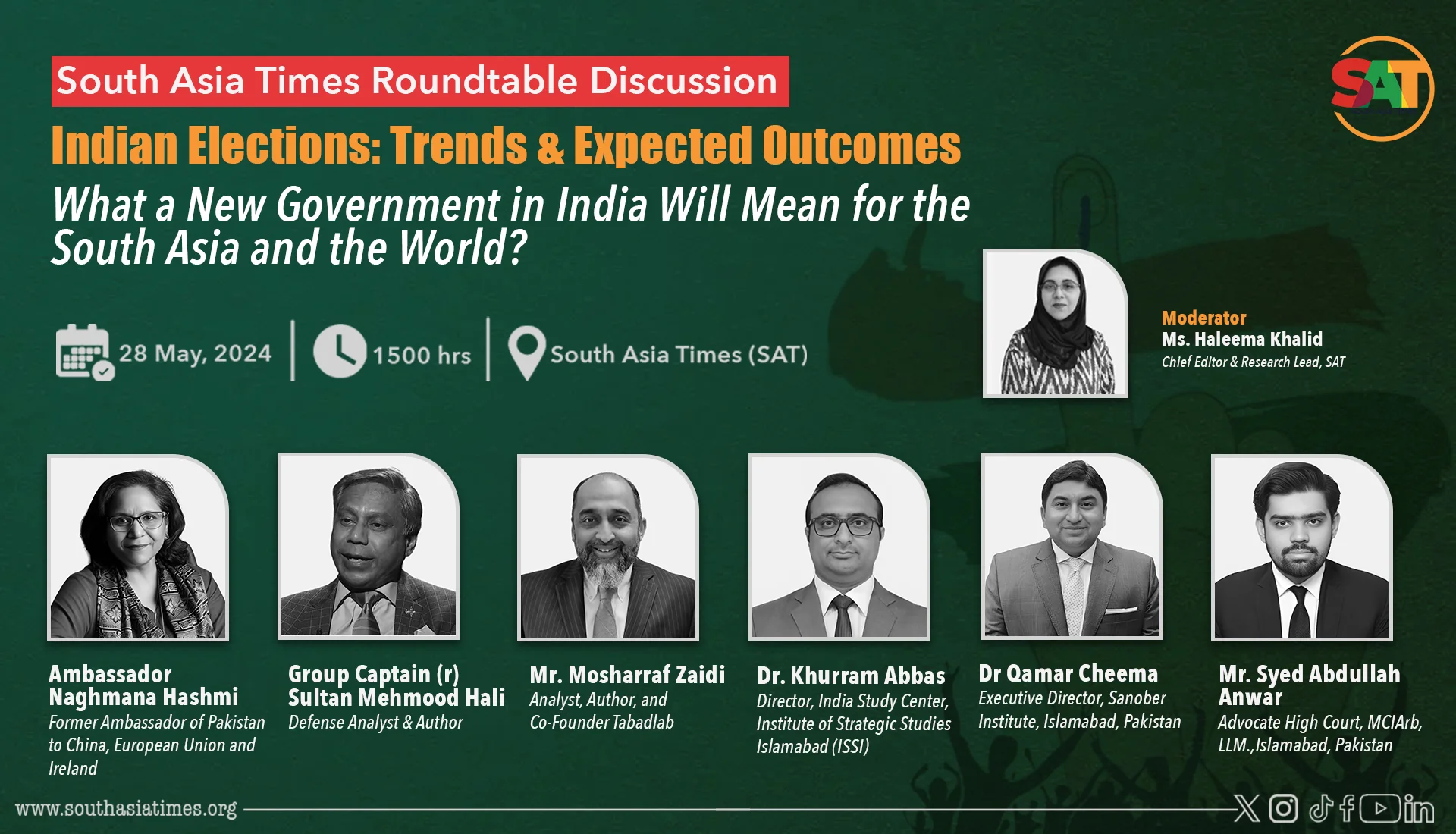 South Asia Times (SAT) hosts expert panelists to discuss trends, outcomes, and global impact of Indian elections.