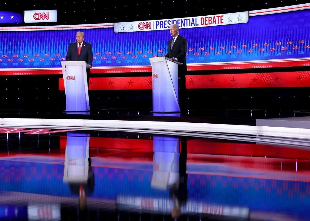 U.S. President Joe Biden and former President Donald Trump participate in the CNN 2024 US Presidential Debate at CNN Studios on June 27, 2024 in Atlanta, Georgia. [Image via Getty Images]