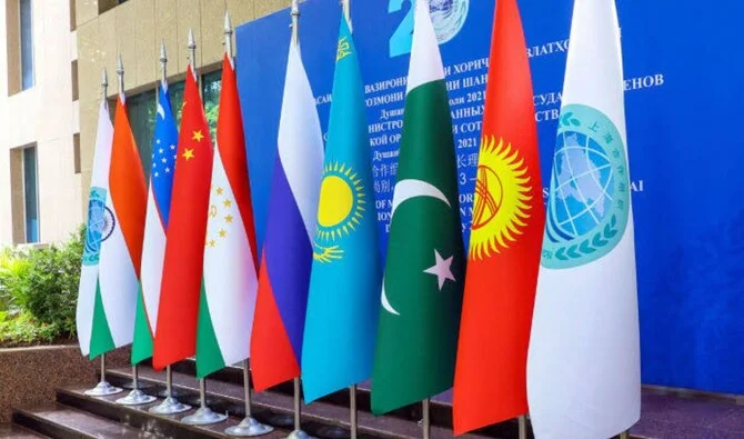 Flags of the Shanghai Cooperation Organization (SCO) member countries. [The Europe Today]