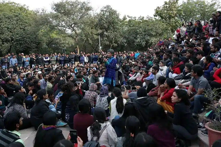 Student Protest at Jawaharlal Nehru University [Aljazeera]