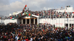 Protesters stormed Prime Minister Hasina's palace in Dhaka after weeks of violent student protests, leading to her resignation on August 5, 2024. [Image/ZUMA Press Wire/dpa].