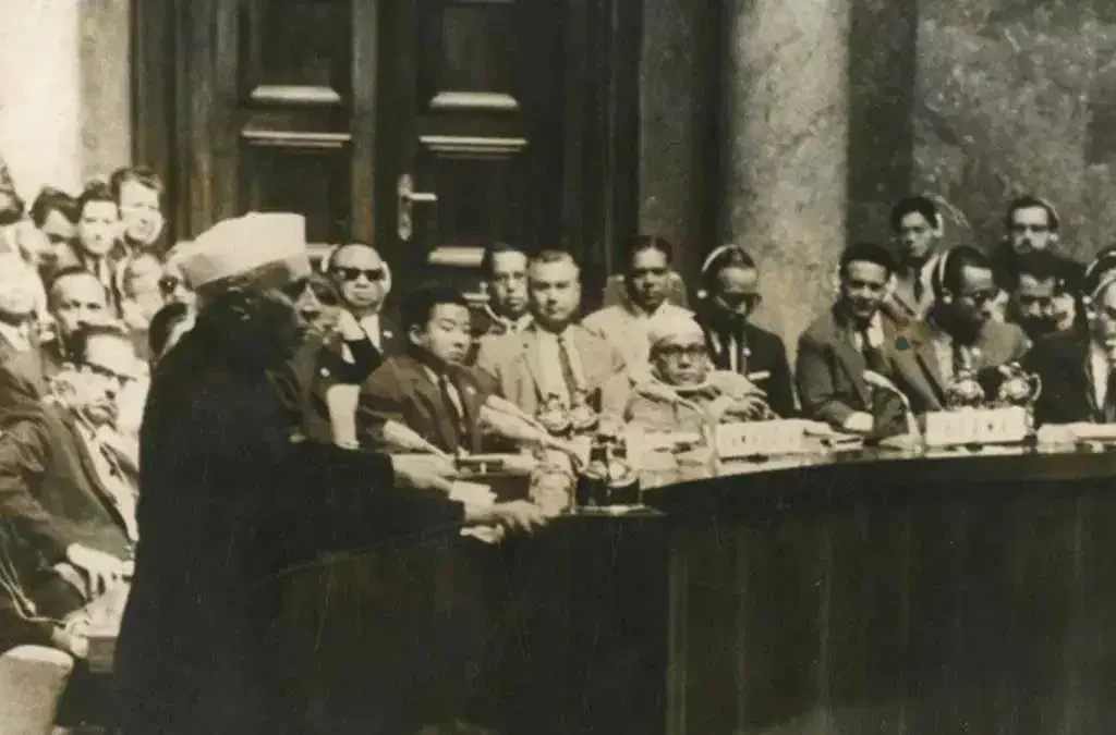 Jawaharlal Nehru addressing the first Non-Aligned Summit Conference in Belgrade, 1961 [The Hindu]