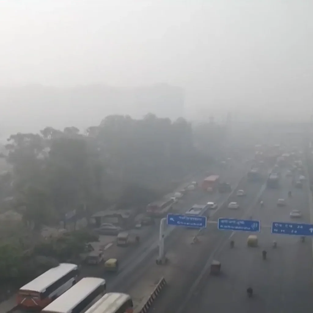 Delhi battles severe AQI, with banned services, online schools, and health warnings as pollution reaches hazardous levels. [Image via NDTV]