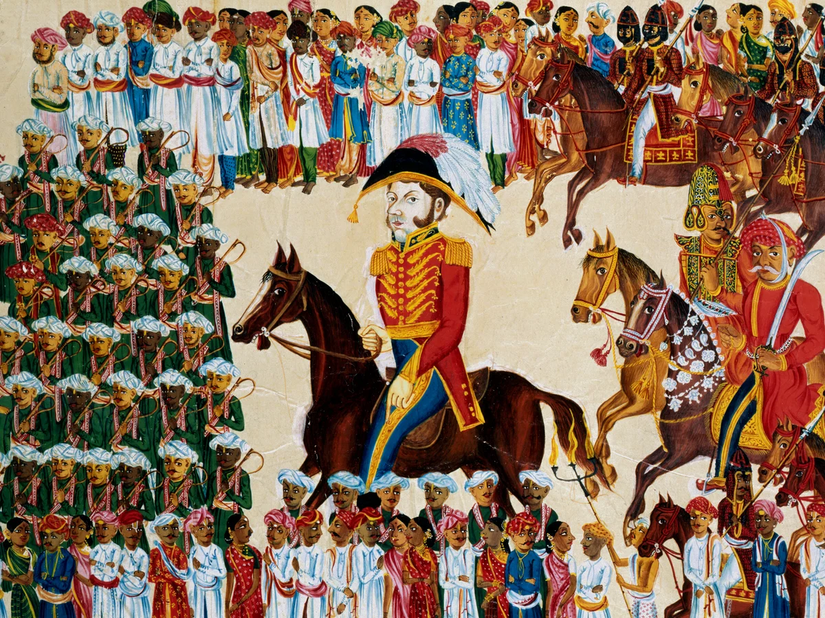 An Indian Grandee of the East India Company depicted riding in the Indian procession, 1825-1839. [Photograph: Getty Images].