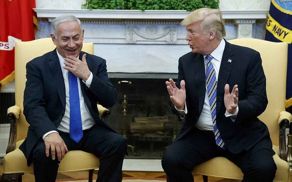 US President Donald Trump meets Israeli Prime Minister Benjamin Netanyahu in the Oval Office, March 5, 2018, Washington. [Image via AP/Evan Vucci]