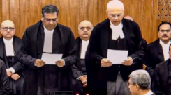 Justice Manmohan sworn in as Supreme Court judge, bringing the court's strength to 33 of 34 sanctioned judges. [Image via Indian Express]