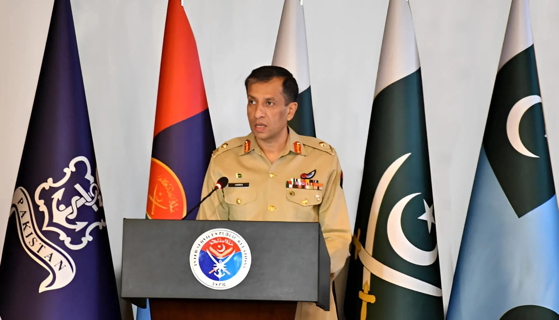 Comprehensive briefing by DG ISPR on counterterrorism achievements of Pakistan as well as it's Afghan policy, and national security in 2024 [Image via ISPR]