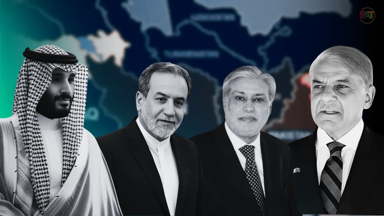 Pakistan's ties with Saudi Arabia and Iran strengthen through key diplomatic visits in December 2024, amid global and domestic challenges. [Image via SAT Creatives]