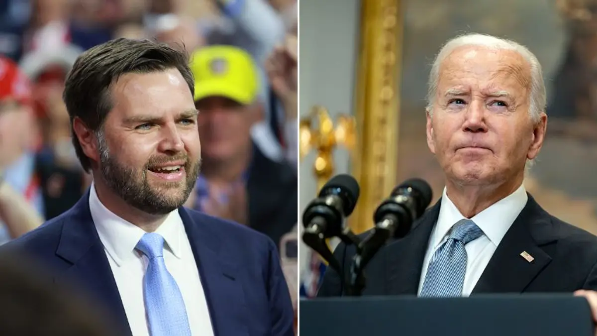 Sen. JD Vance, Trump’s 2024 running mate, questioned Biden’s fitness to remain in office, citing Democrats’ re-election doubts. [Image via Getty].