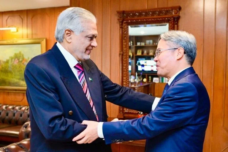 Deputy PM Dar reaffirms Pakistan's commitment to China, strengthening ties and economic cooperation through CPEC. [Image via X/@ForeignOfficePk]