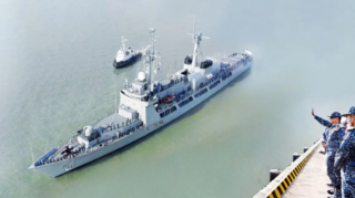 Bangladesh Navy Ship Samudra Joy departs for Exercise Aman-2025 in Pakistan, fostering regional cooperation and maritime security. [Image via Dhaka Tribune]