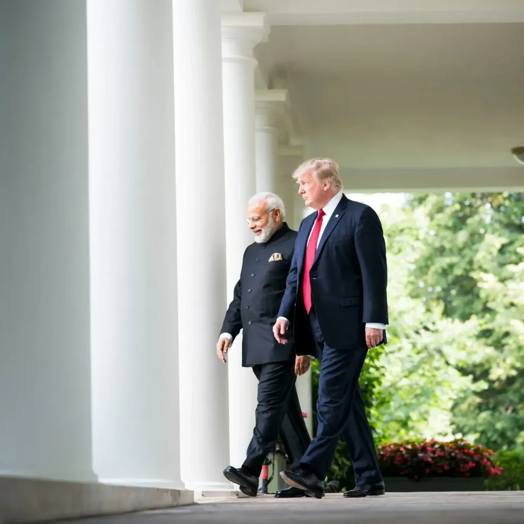 Modi's visit to the U.S. under Trump 2.0 navigates tariffs, immigration, and Indo-Pacific strategy in a high-stakes reset. [Image via NYT]