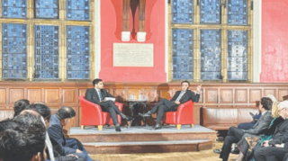 Bilawal Bhutto-Zardari criticizes Western hypocrisy on nuclear weapons in Oxford Union speech, honoring Benazir Bhutto’s legacy. [Courtesy Farid Qureshi]