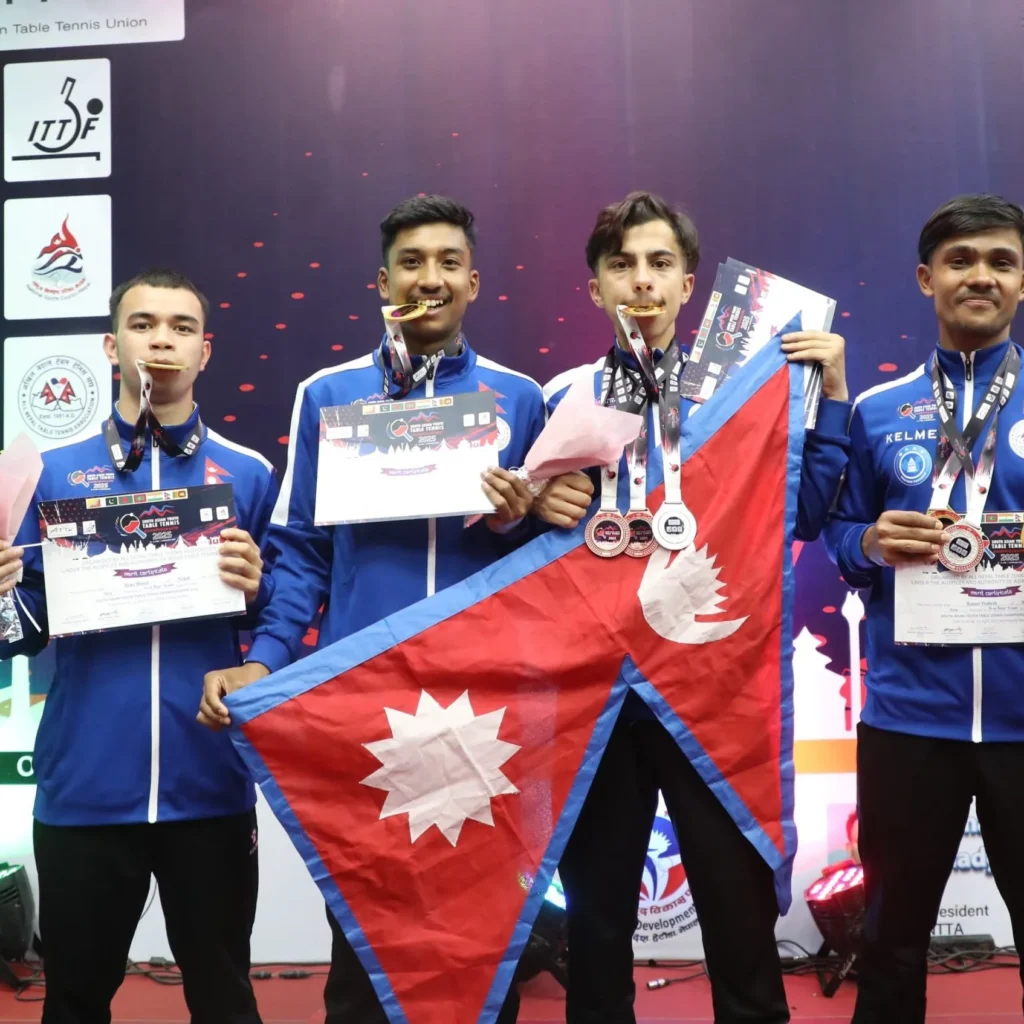 Nepal wins 12 medals, including one gold, at the South Asian Youth Table Tennis Championship held in Kathmandu. [Image via Nepal News]