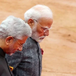 Prime Minister Narendra Modi with External Affairs Minister S. Jaishankar at an official event. [Photo Courtesy: Praveen Jain via The Print].