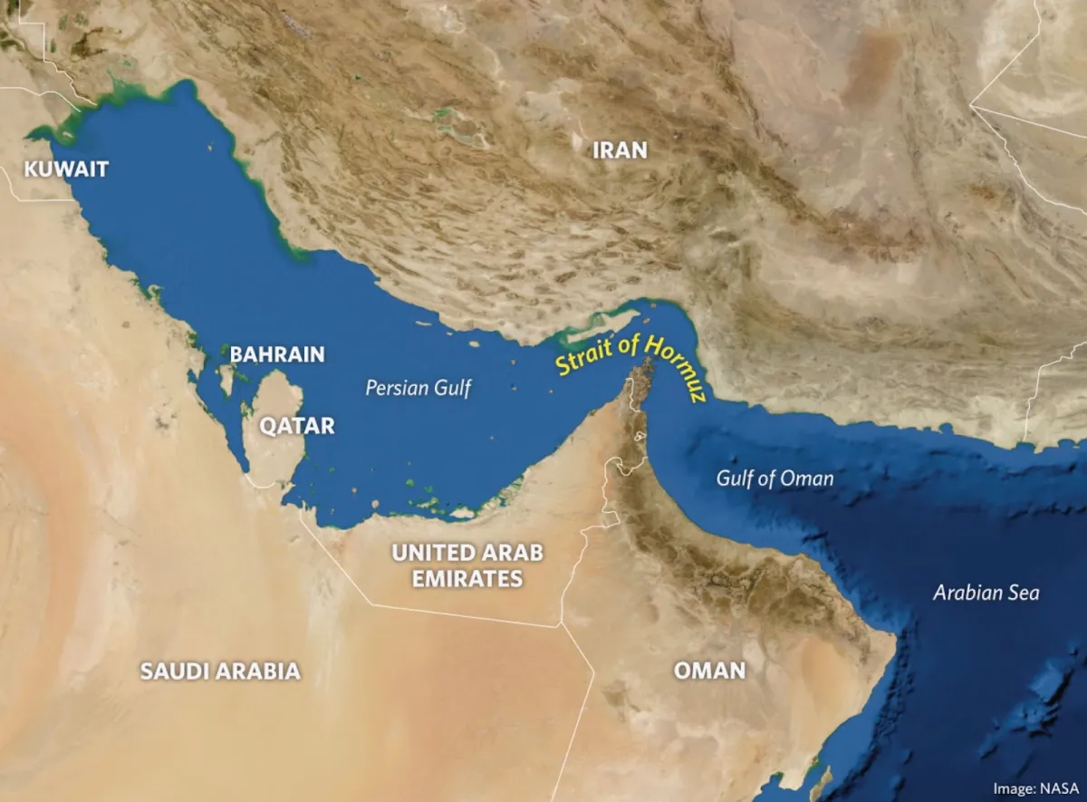 Representative image of the Strait of Hormuz