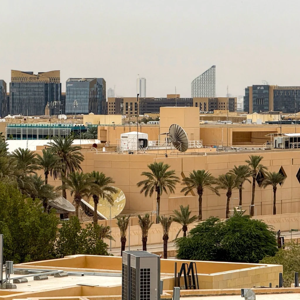 US Embassy in Riyadh, Saudi Arabia, amid heightened regional tensions following the Iran crisis. [Image via AFP].