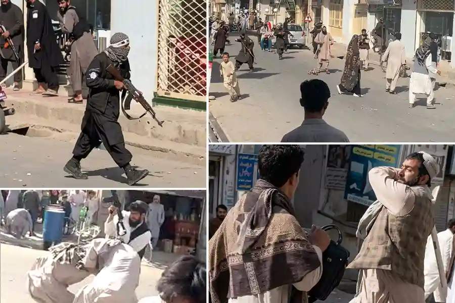Protesters in Herat, Afghanistan, demonstrating against Taliban morality police detentions of women for dress code violations in June 2026