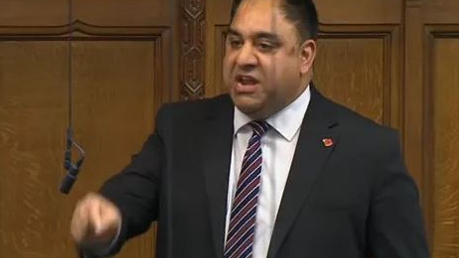 Real-time picture of Imran Hussain MP: Source Sky News