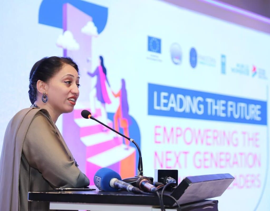 Fahmida Iqbal, Deputy Country Representative of UN Women Pakistan, addresses participants during the launch of the Pakistan Women Leaders (PWL) Mentorship Programme in Islamabad.