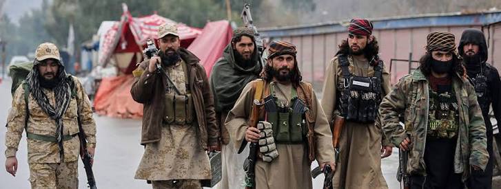 Taliban fighters patrolling