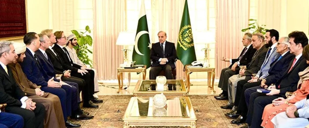 PM Shehbaz met IFZA delegation of UAE, oversaw an MoU for investment in SEZs of Pakistan, led an anti-polio meet, and backed Gaza's rebuild. [Image via PID]