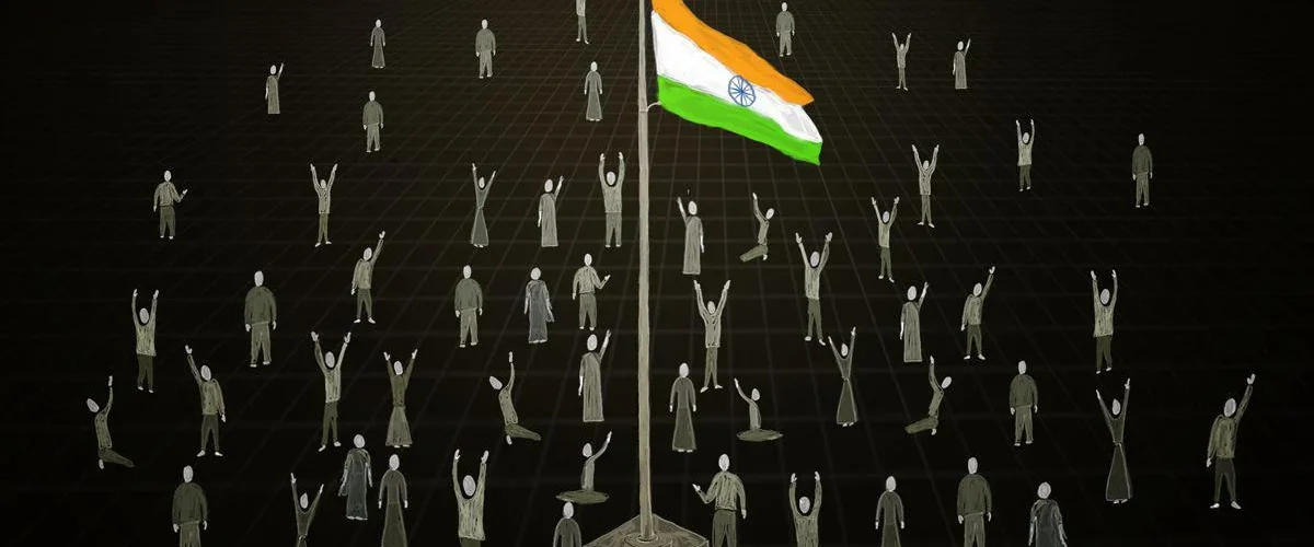 The UN Human Rights Committee's review challenges the image of India’s democracy, uncovering systemic abuses and global repression. [Illustration by Nithya Subramanian via Scroll]