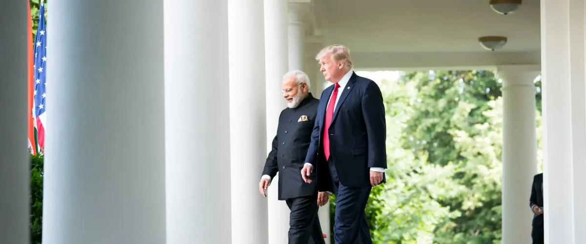 Modi's visit to the U.S. under Trump 2.0 navigates tariffs, immigration, and Indo-Pacific strategy in a high-stakes reset. [Image via NYT]