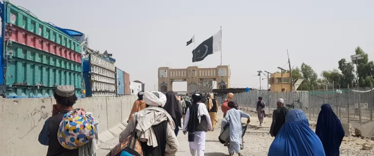 Pakistan's Afghan policy: People crossing into Pakistan from Afghanistan are making their way through the Friendship Gate in Chaman [Image via Reuters].