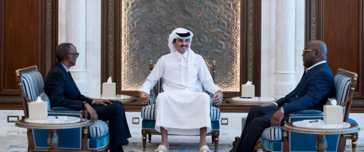 DRC's Tshisekedi and Kagame of Rwanda hold talks in Doha, urging an immediate ceasefire in Congo amid the M23 conflict. [Image via Reuters]