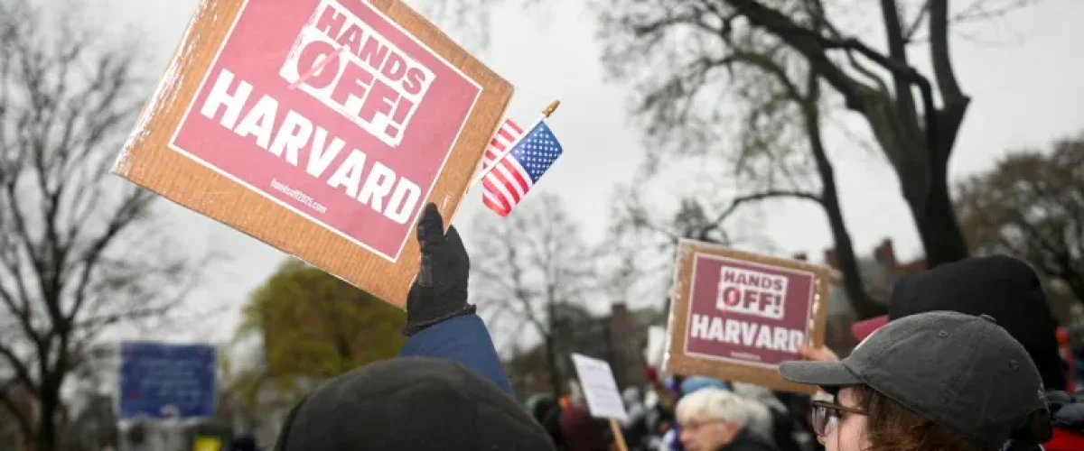 Harvard files lawsuit against Trump administration over $2bn funding freeze, citing threats to research and academic freedom. [Image via Al Jazeera]