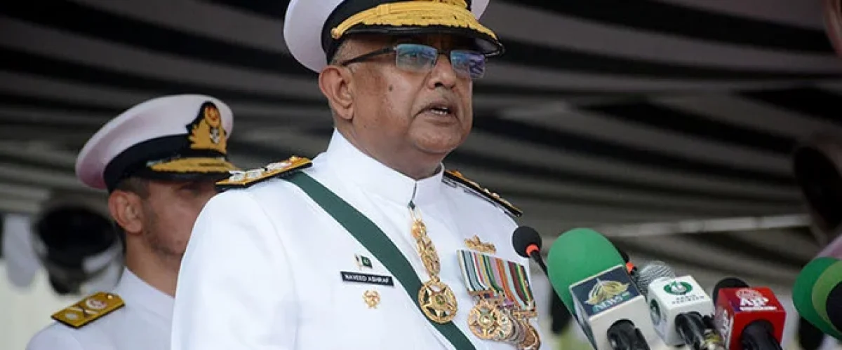 CNS Naveed Ashraf warns of growing maritime challenges in the Indian Ocean due to tensions between Iran, Israel, and the US. [Image via APP/File]