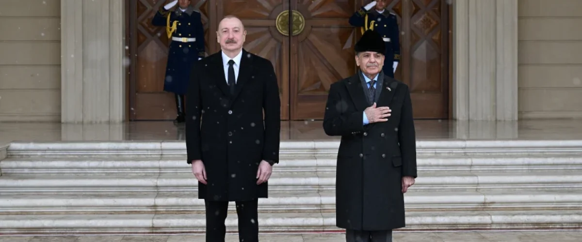 Pakistan and Azerbaijan strengthen ties with key agreements on trade, energy, defense, and education during Shehbaz Sharif's visit. [Image via AZ TV]