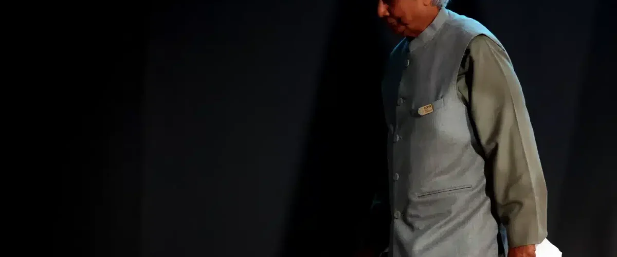 Muhammad Yunus criticizes COP29 talks as a "fish market," where poor nations beg for climate finance to address global issues. [Image via Fortune]
