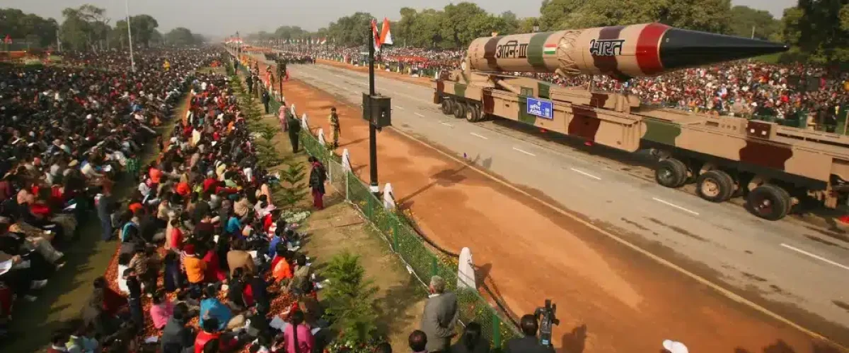 An Indian Agni-III nuclear-capable missile