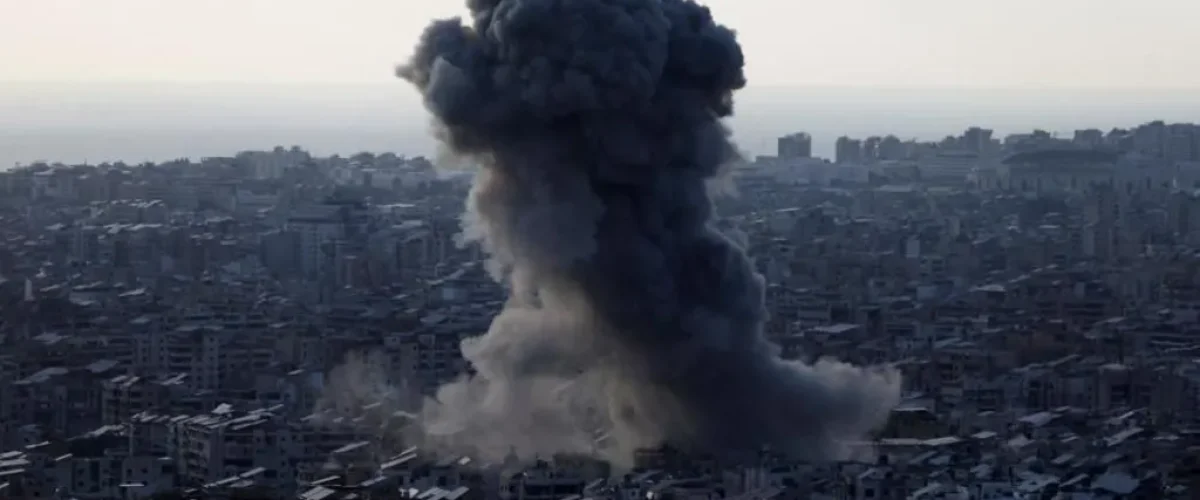 Israel strikes Hezbollah target in Beirut's southern suburbs, escalating tensions despite ceasefire agreement. [Image via Reuters]