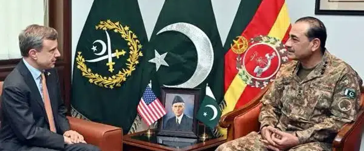 US delegation led by Eric Meyer meets Army Chief Gen Asim Munir to discuss mineral investment, ties, and cooperation. [Image via The Nation]