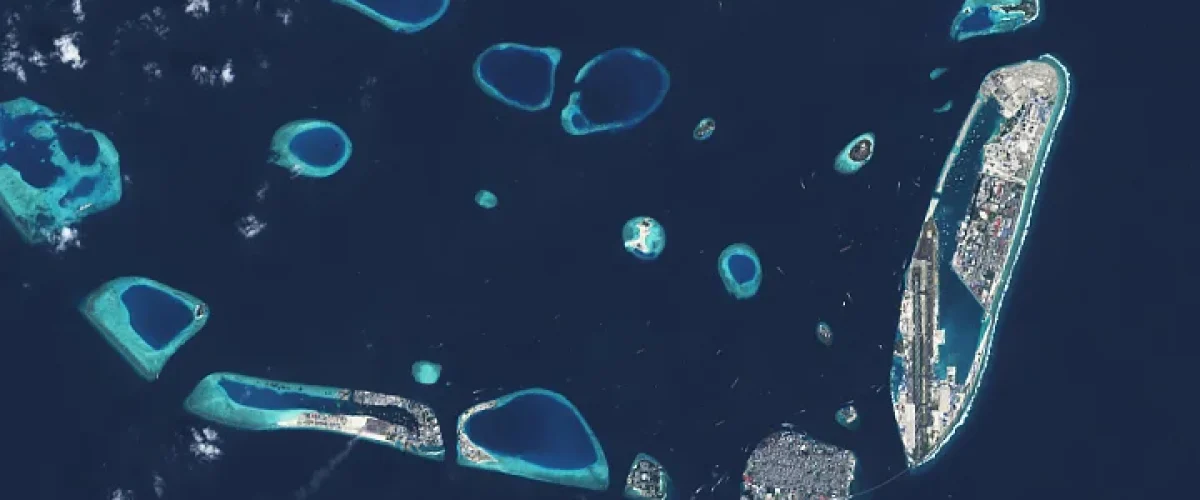 A New Island Forms in the Maldives [Image: NASA]