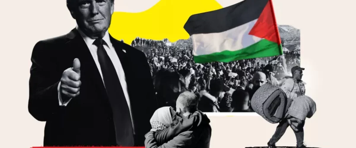 Is Trump’s "Gaza Gambit" a "big win" or the opposite of what Palestinians want? [Photo-illustration by Newsweek/Getty.]