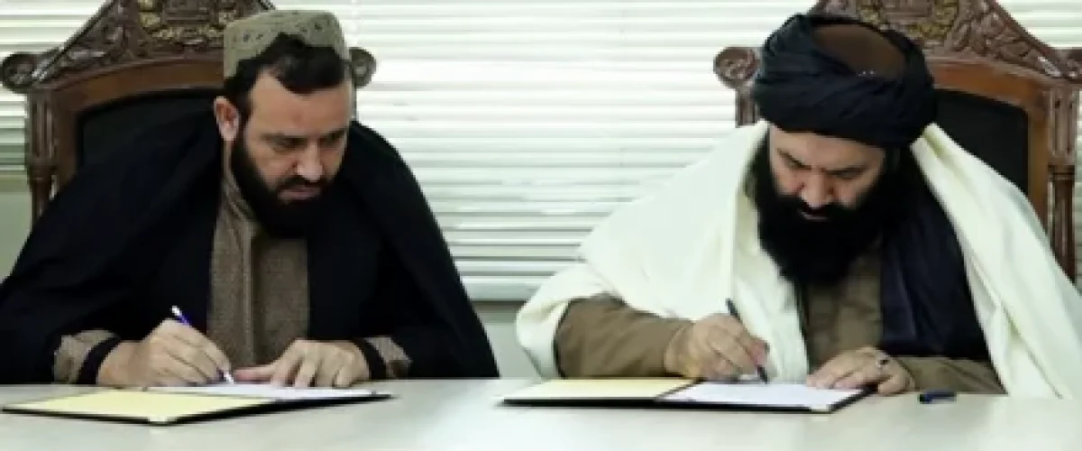 Afghanistan signs a contract for the 71-km Wakhan road construction, aiming to boost trade ties with China despite challenges. [Image via Tolo News]