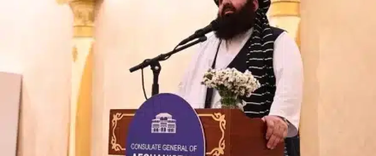 Amir Khan Muttaqi urges US to engage with Afghanistan government, stressing stability and investment for progress. [Image via Tolo News]